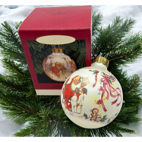 Hallmark Other - Norman Rockwell Hallmark Keepsake Santas Visitors Christmas Ornament Ball 1995